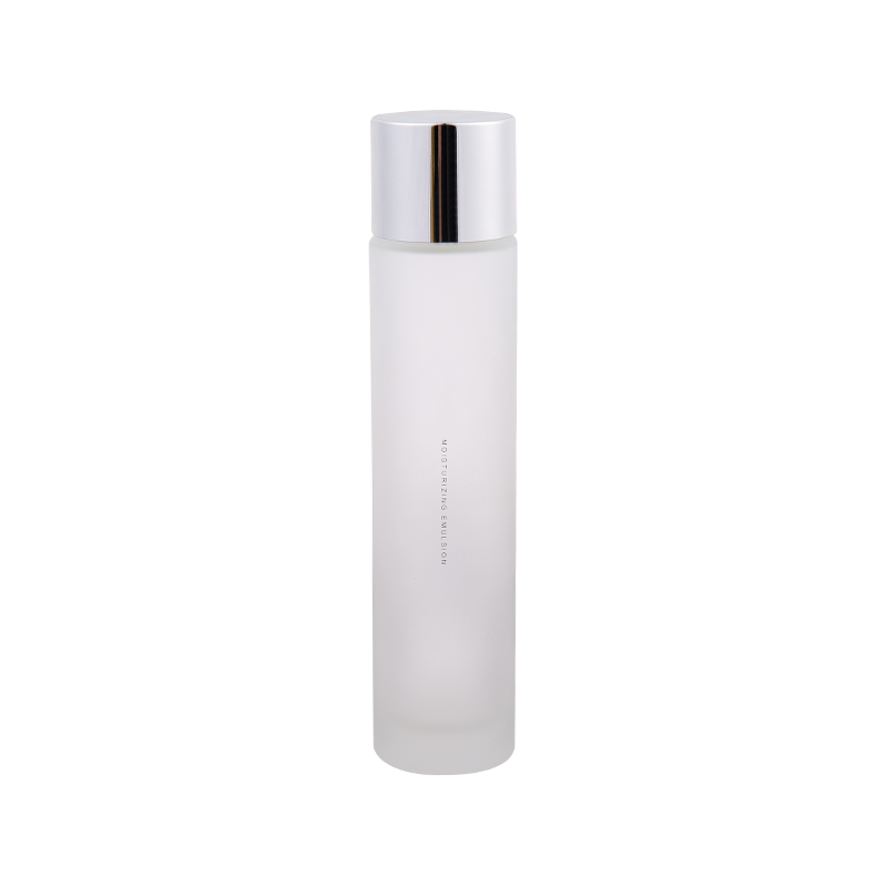 120ml Simple Silver White Glass Lotion Bottle