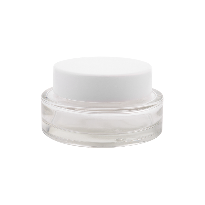 50g Capacity Elegant Frosted Glass Cream Jar
